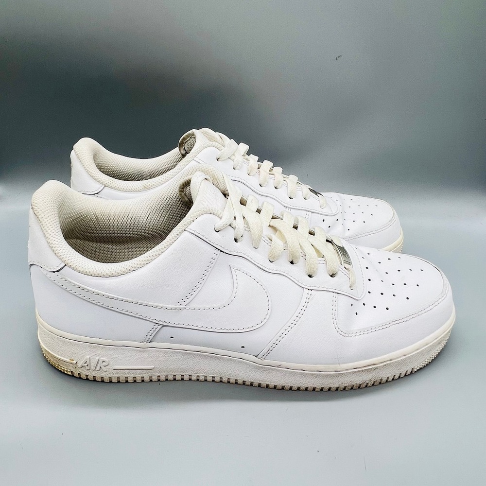 Nike Shoes Mens 13 White Leather Air Force 1 07 Low Top Casual Sneakers Comfort